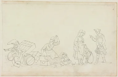 Rauchende Frau, Kinder, Mann und Frau